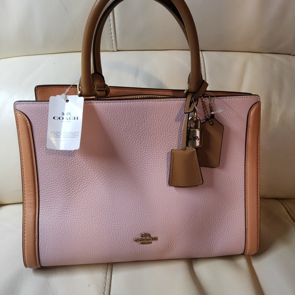 Coach Handbags - Coach Pink and Tan Satchel